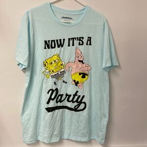 Nickelodeon SpongeBob and Patrick Now it a Party Men's‎ T-shirt Size XL